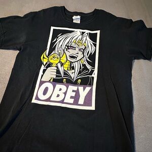 Obey My Rod. Malik Ishtar. Yu-gi-oh! Abridged Tee. Black. Medium. Cotton.  90’s.